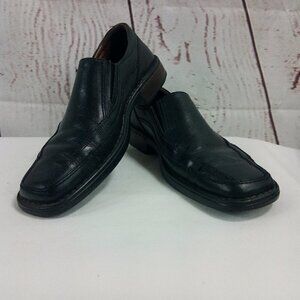Natha Studio Black Leather Slip On Loafer Shoes